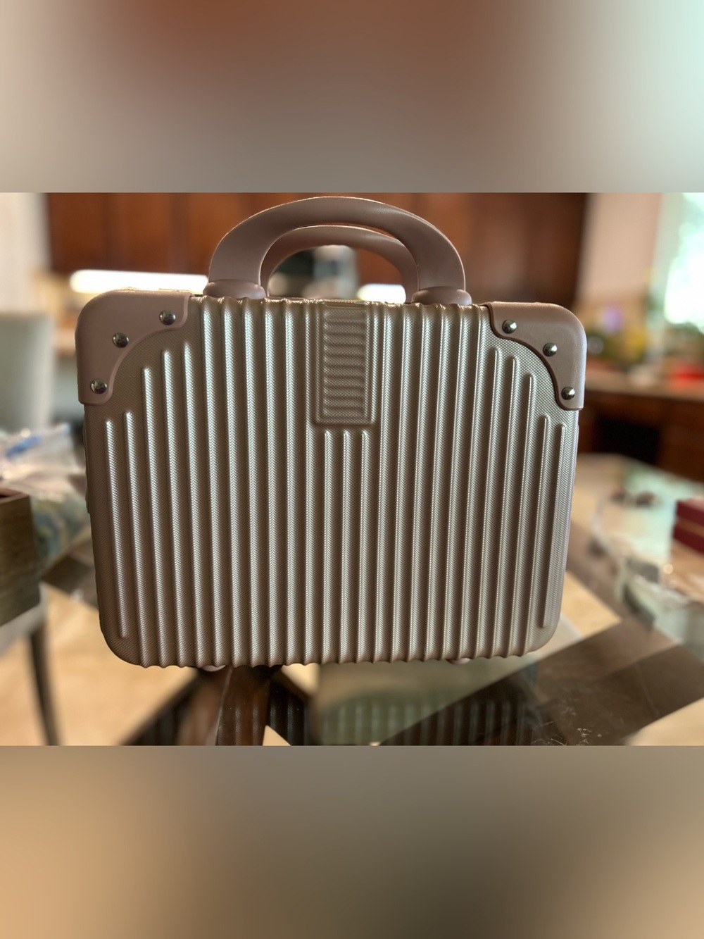 Mini Vanity Case Cosmetic Bag Travel Luggage - NEW - Rose Gold